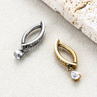 Piercing Argola Para Umbigo Titânio Zircônia  Com Pingente Gota