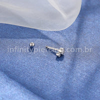 Piercing Minibarbell Aço Cirúrgico 2 Zircônia Cravada