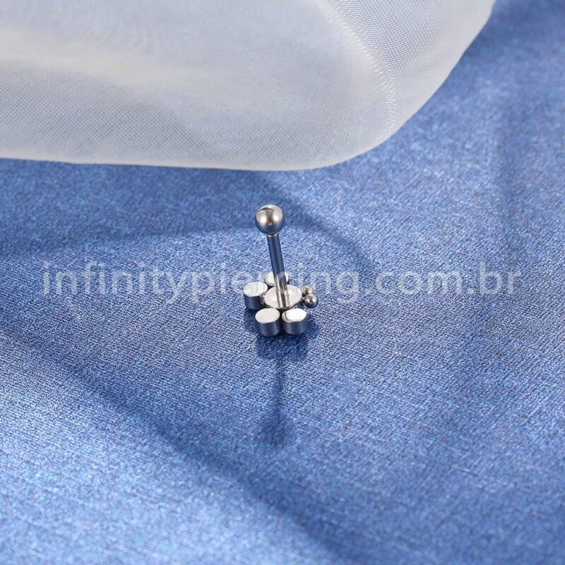 Piercing Minibarbell Aço Cirúrgico Borboleta Zircônia Cravada