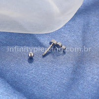 Piercing Minibarbell Aço Cirúrgico Trio Curvo Zircônia Cravada