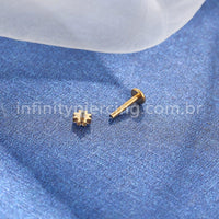 Piercing Labret Aço Cirúrgico Flor Zircônia