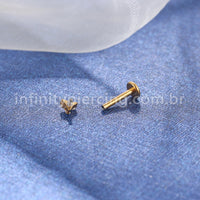 Piercing Labret Aço Cirúrgico Trinity Zircônia