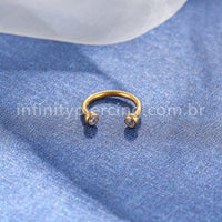 Piercing Ferradura Aço Cirúrgico Zircônia Cravada