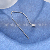Piercing Palitinho Corrente Aço Cirúrgico Estrela 4 Pontas