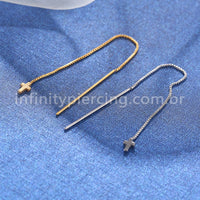 Piercing Palitinho Corrente Aço Cirúrgico Cruz