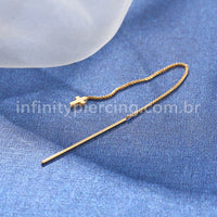 Piercing Palitinho Corrente Aço Cirúrgico Cruz