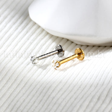 Piercing Labret Titânio Zircônia Cravejada Estrela