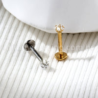 Piercing Labret Titânio Zircônia Cravejada Estrela
