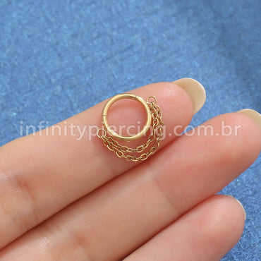 Piercing Argola Aço Cirúrgico Segmento Articulado Correntes