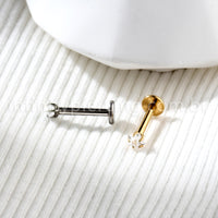 Piercing Labret Titânio Zircônia Cravejada Estrela