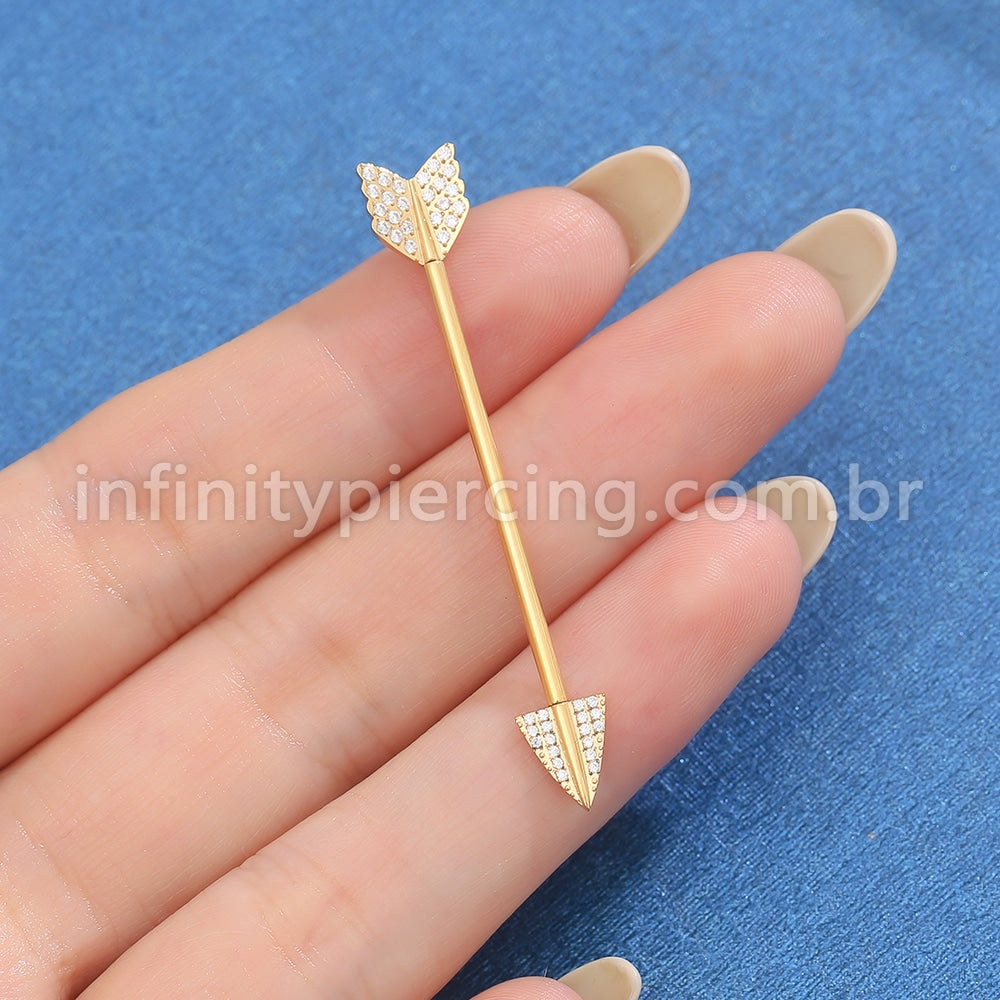 Piercing Transversal  Flecha Titânio