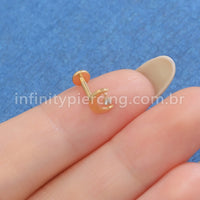 Piercing Labret Titânio Lua Zircônia