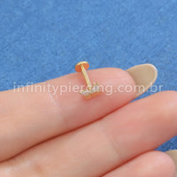 Piercing Labret Titânio Borboleta Zircônia