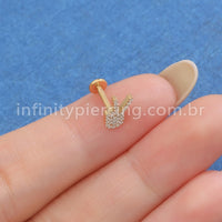 Piercing Labret Titânio Paz Zircônia