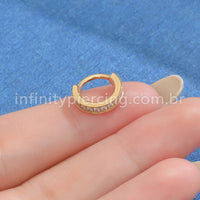 Piercing Argola Titânio Uma Fileira Zircônia