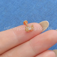Piercing Labret Titânio Laço Zircônia
