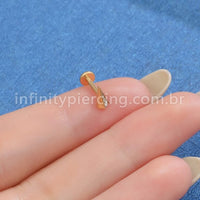 Piercing Labret Titânio Triangulo Zircônia