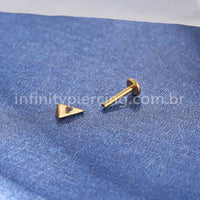 Piercing Labret Titânio Triangulo Zircônia