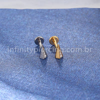 Piercing Labret Titânio Triangulo Zircônia