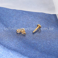 Piercing Labret Titânio Pedras Zircônias
