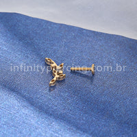 Piercing Labret Titânio Galho Zircônia
