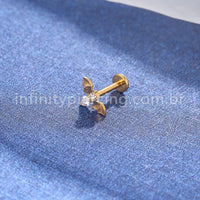 Piercing Labret Titânio Morcego Zircônia