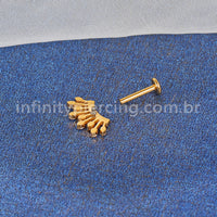 Piercing Labret Titânio Coroa  Zircônia Cravejada