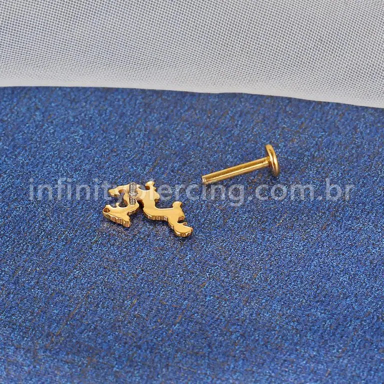 Piercing Labret Titânio Dragão