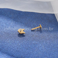 Piercing Labret Titânio Raposa Zircônia
