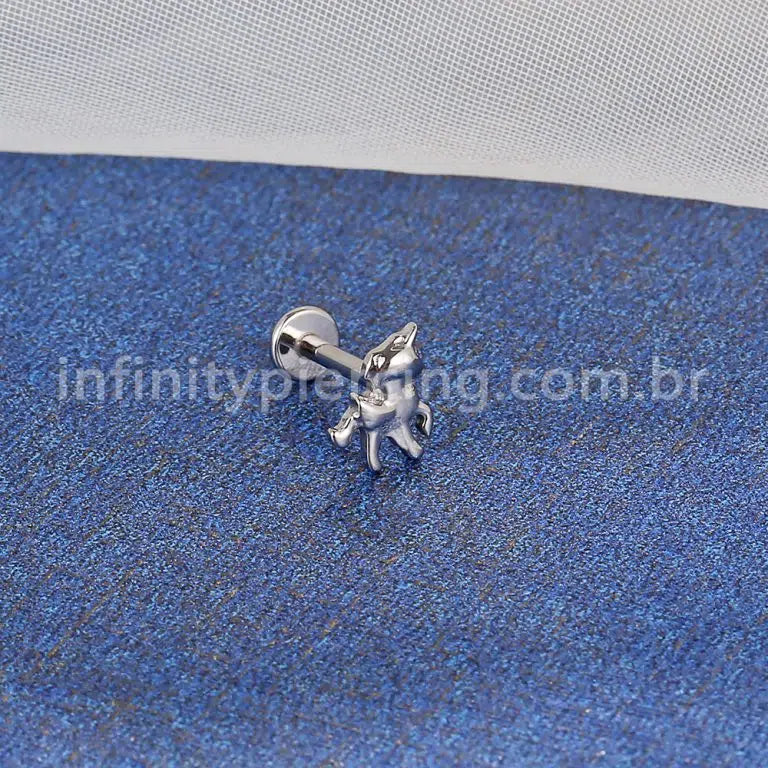 Piercing Labret Titânio Unicórnio