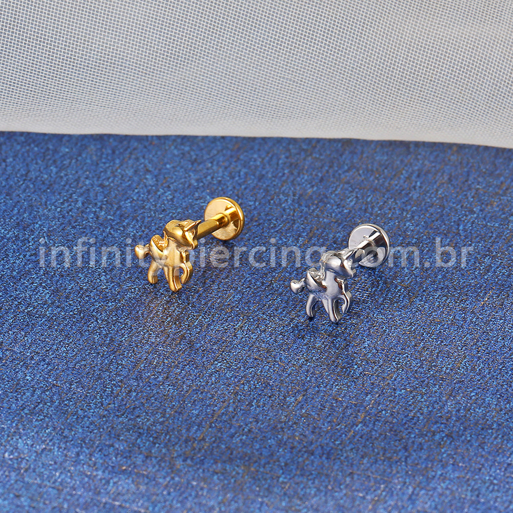 Piercing Labret Titânio Unicórnio