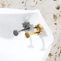 Piercing Labret Titânio Gota Com Detalhes Zircônia Cravejada