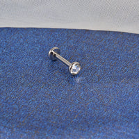 Piercing Labret Titanio Ponto De Luz Zircônia Com Ponta