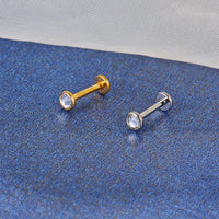 Piercing Labret Titanio Ponto De Luz Zircônia Com Ponta