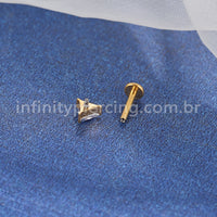 Piercing Labret Titânio Triangulo Zircônia