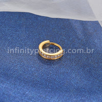 Piercing Argola Titânio Uma Fileira Zircônia