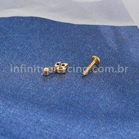 Piercing Labret Titânio Trio Com Pingente Zircônia
