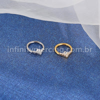 Piercing Argola Titânio Segmento Articulado Zircônia Cravejada