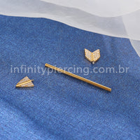 Piercing Transversal  Flecha Titânio