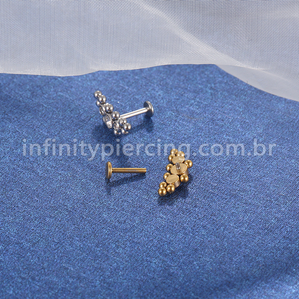 Piercing Labret em Titânio G23 com Zircônia de Brilho Intenso – Design Elegante e Minimalista