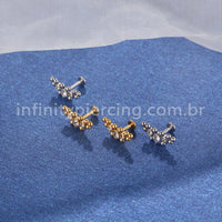 Piercing Labret em Titânio G23 com Zircônia de Brilho Intenso – Design Elegante e Minimalista