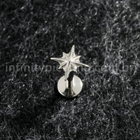 Piercing Labret Titânio Estrela Com 8 Pontas