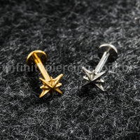 Piercing Labret Titânio Estrela Com 8 Pontas