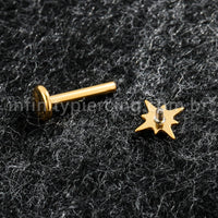 Piercing Labret Titânio Estrela Com 8 Pontas