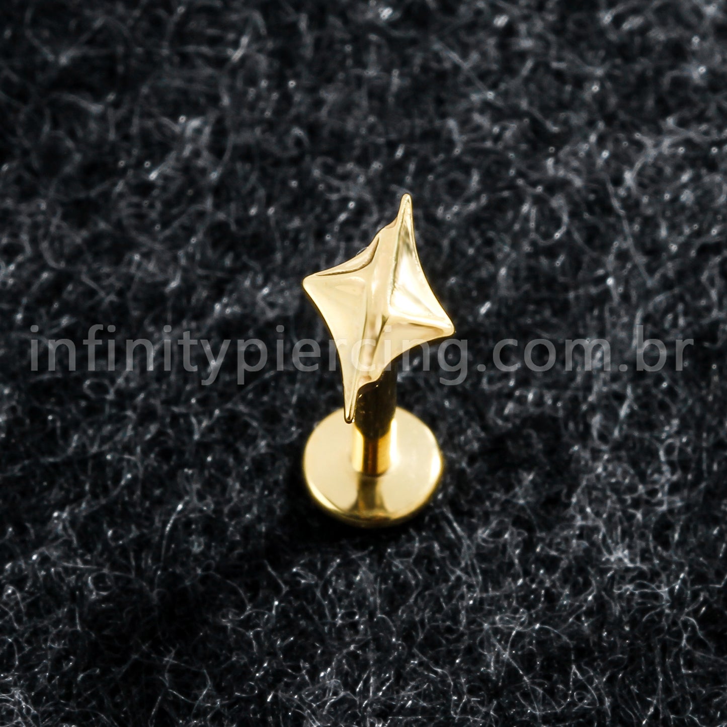 Piercing Labret Titânio Deltoid Detalhado