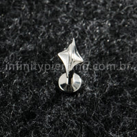 Piercing Labret Titânio Deltoid Detalhado
