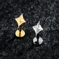 Piercing Labret Titânio Deltoid Detalhado