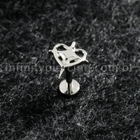 Piercing Labret Titânio Coração Com Estrela De 4 Pontas
