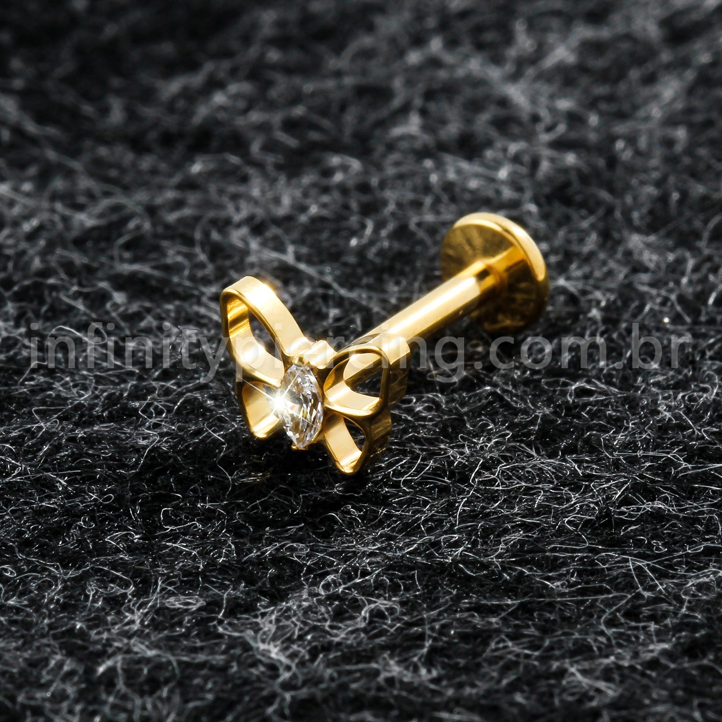 Piercing Labret Titânio Borboleta