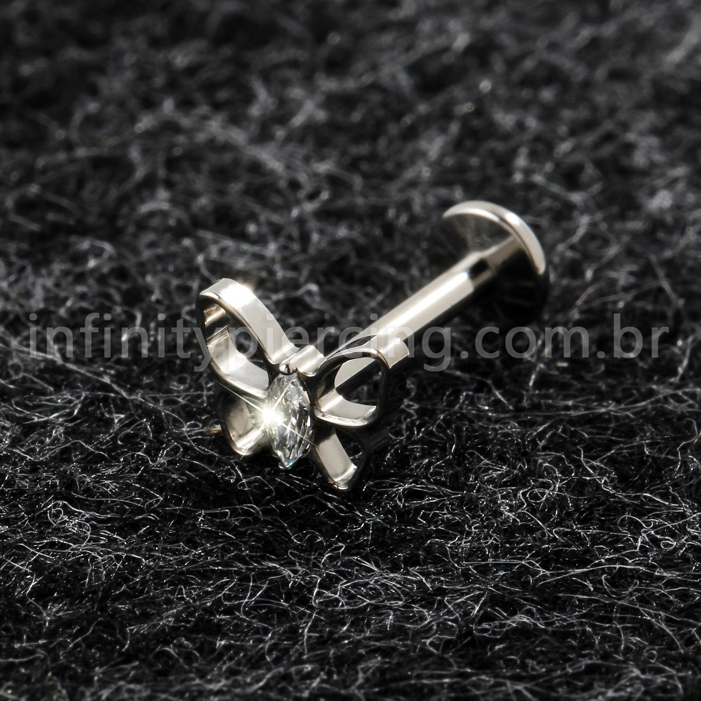 Piercing Labret Titânio Borboleta